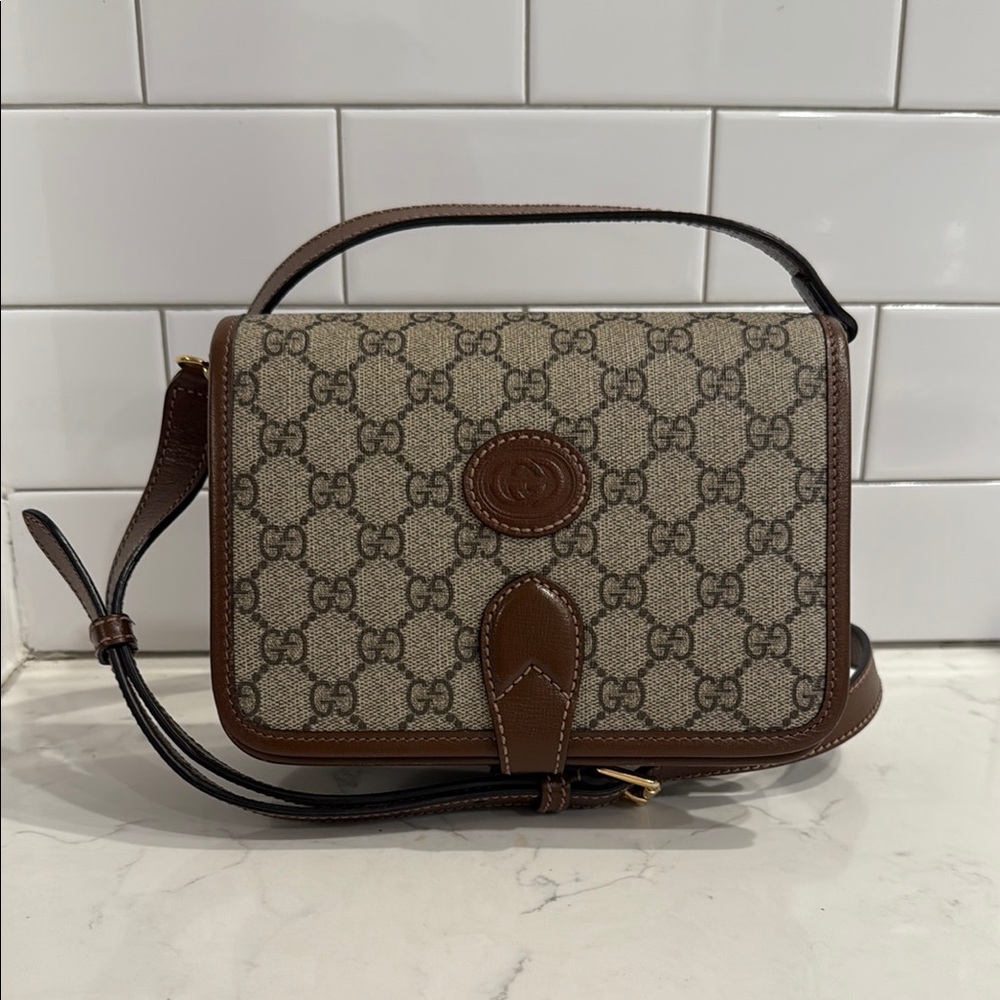 Gucci GG Supreme Interlocking Crossbody Bag